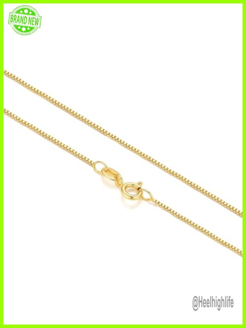 14k gold plated box chain necklace unisex thin 1mm 20 inch